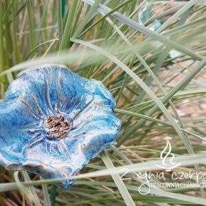 Kwiat ceramiczny niebieski