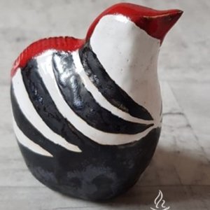 Ptaszek ceramiczny – figurka ptak Zebrano