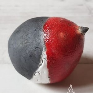 Ptaszek ceramiczny – figurka mini Red raku
