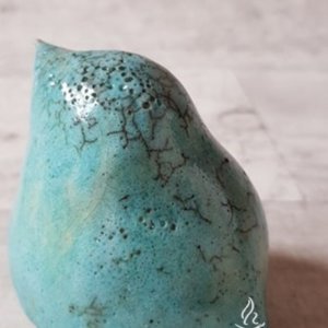 Ptaszek ceramiczny – figurka Lazurowy ptak Raku