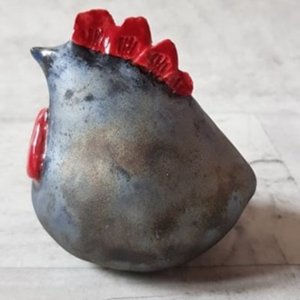 Ptaszek ceramiczny – figurka Grafitowa kurka
