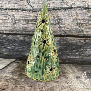 Lampion ceramiczny Choinka “M” Zielona