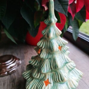 Lampion ceramiczny Choinka “Jasna zieleń”