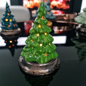 Lampion ceramiczny Choinka “Jasno zielona”