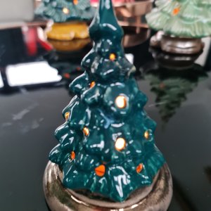 Lampion ceramiczny Choinka “Ciemno zielona”